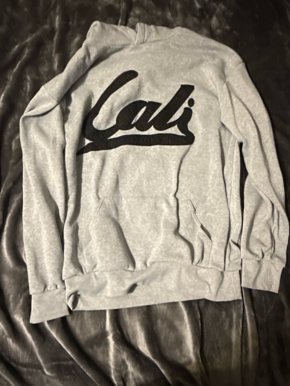 Original Deluxe Grey Crewneck Sweater with Black 'Cali' Script